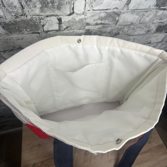 NWT CALIA Women's Anniversary Cord Tote Bag Cloud Cover Red White ONE SIZE - Picture 11 of 16